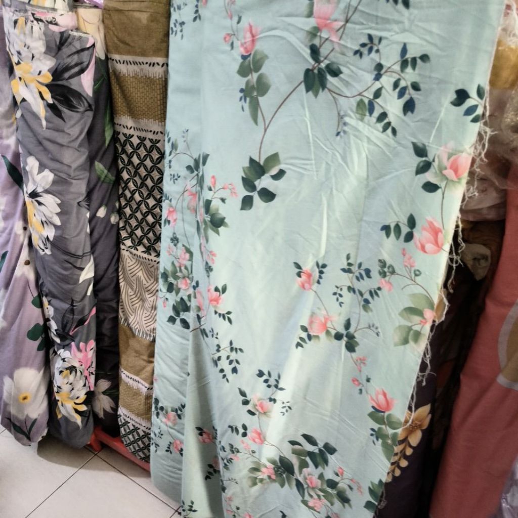 Kain / bahan seprei meteran merk star motif orient