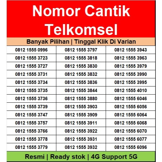 Nomor Cantik Telkomsel Kartu Perdana 4G/5G F33