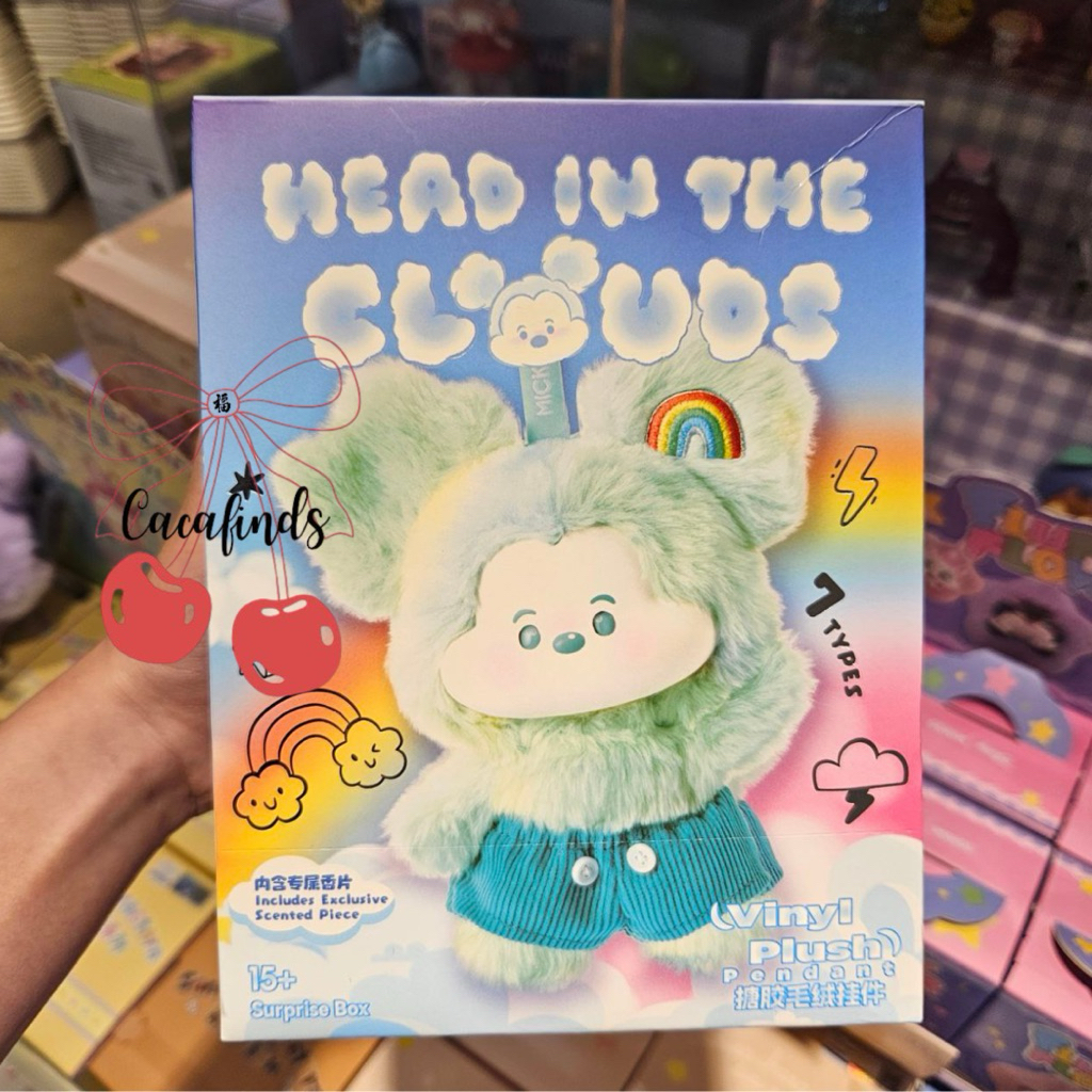 MINISO x Toptoy‼️Blind Box Keychain Mickey Mouse Head In The Clouds Vinyl Plush Pendant Series (1 pc