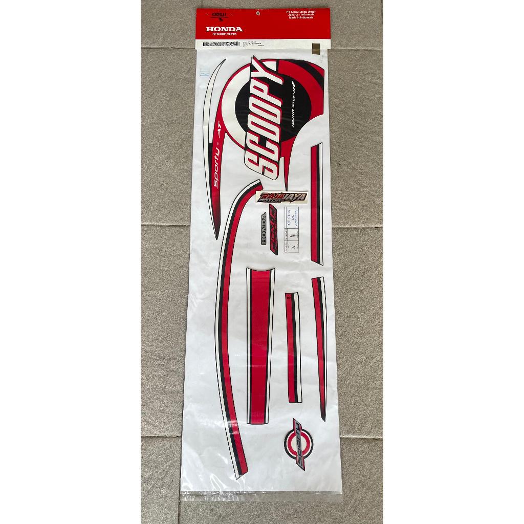 striping set sticker kanan scoopy 2016 k16 warna merah putih hitam original hgp ahm baru