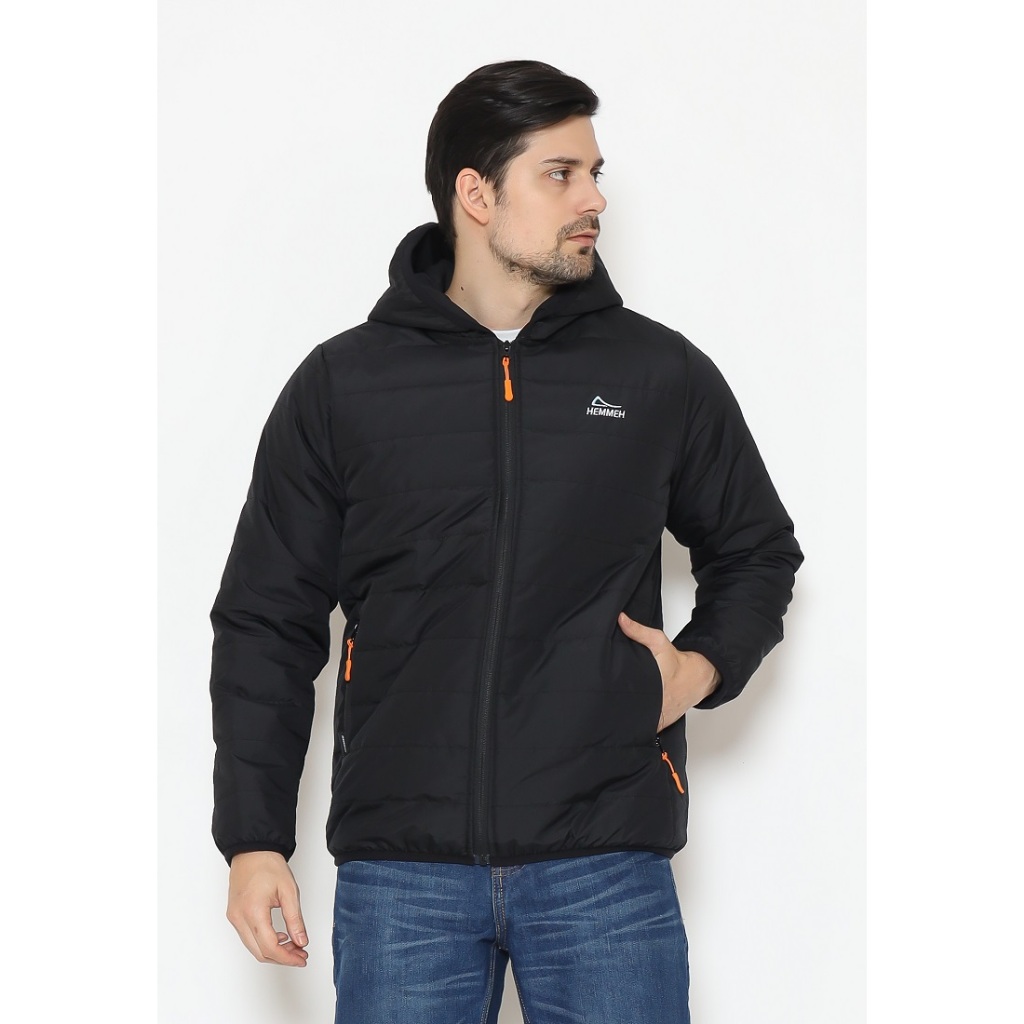 HEMMEH Puffer Jacket hitam polos