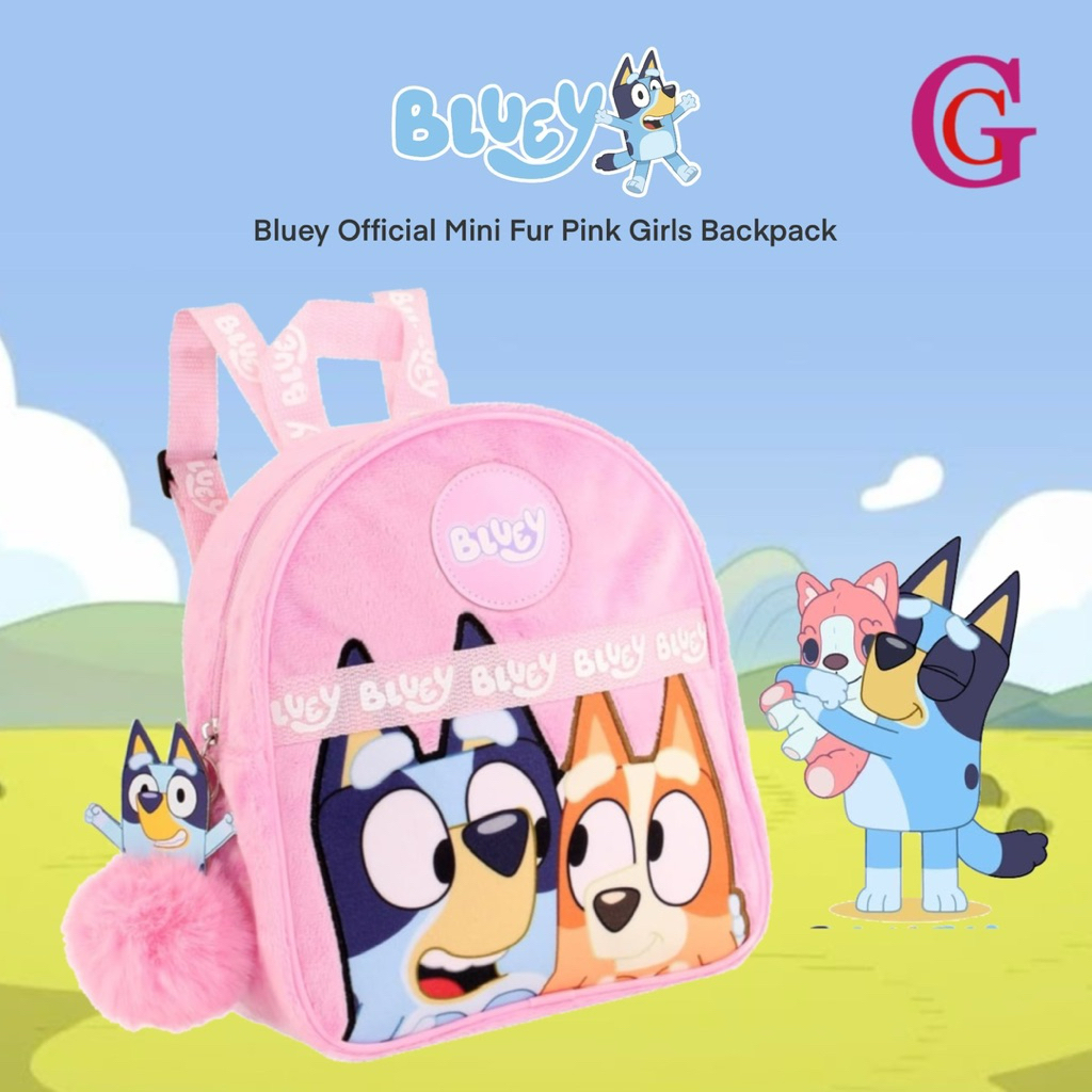 BLUEY OFFICIAL MINI FUR PINK GIRLS BACKPACK | BLUEY BAG | TAS RANSEL BLUEY | TAS RANSEL ANAK | TAS S