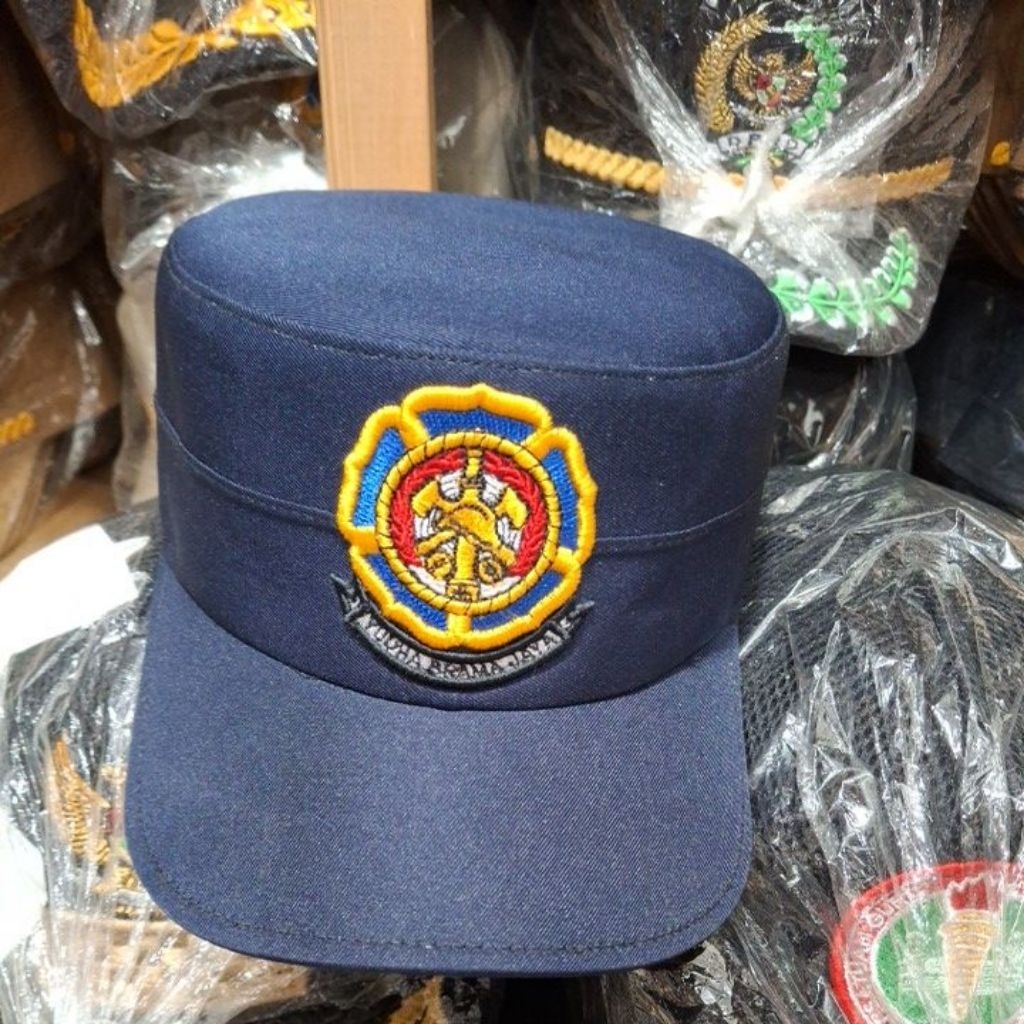 Topi komando PEMADAM  biru dongker