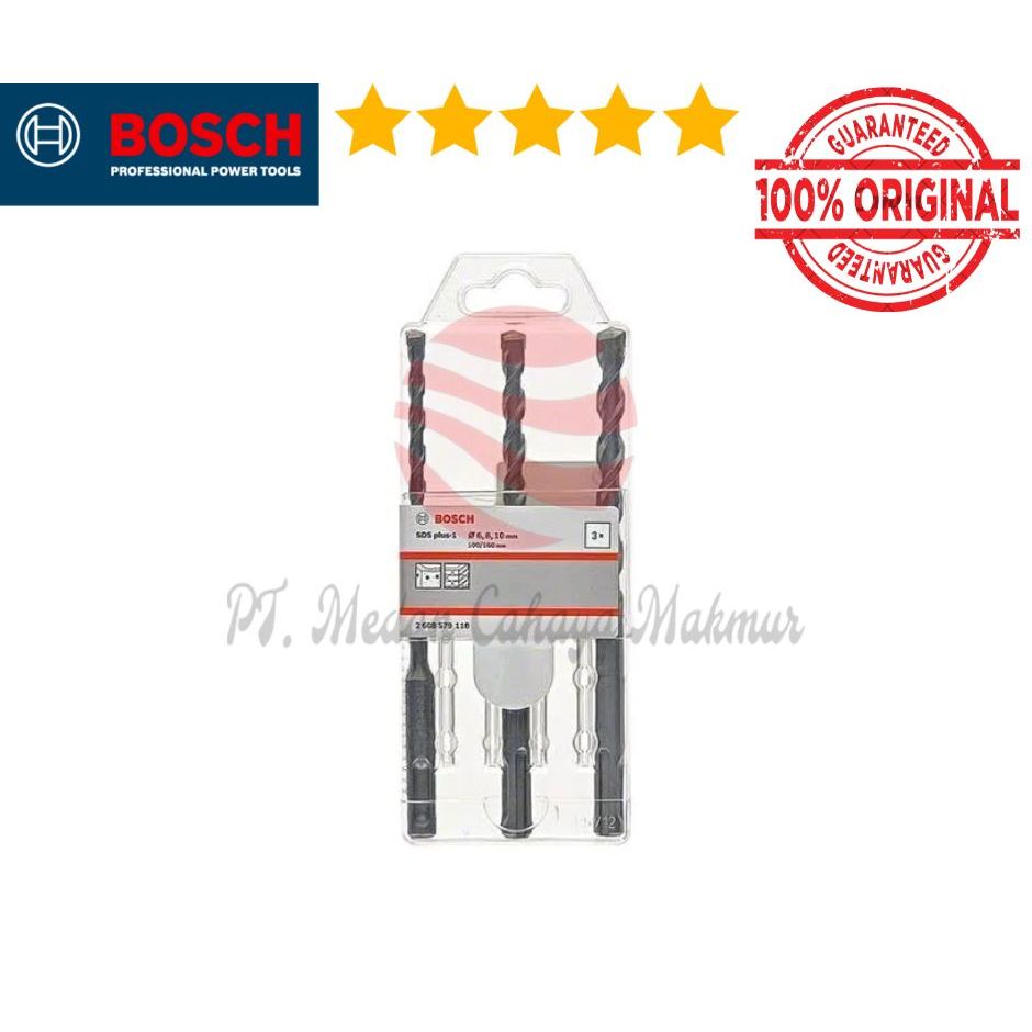 Bosch SDS Plus-1 Hammer Drill Bit Set 3Pcs (6/8/10) / Mata Bor Beton Set