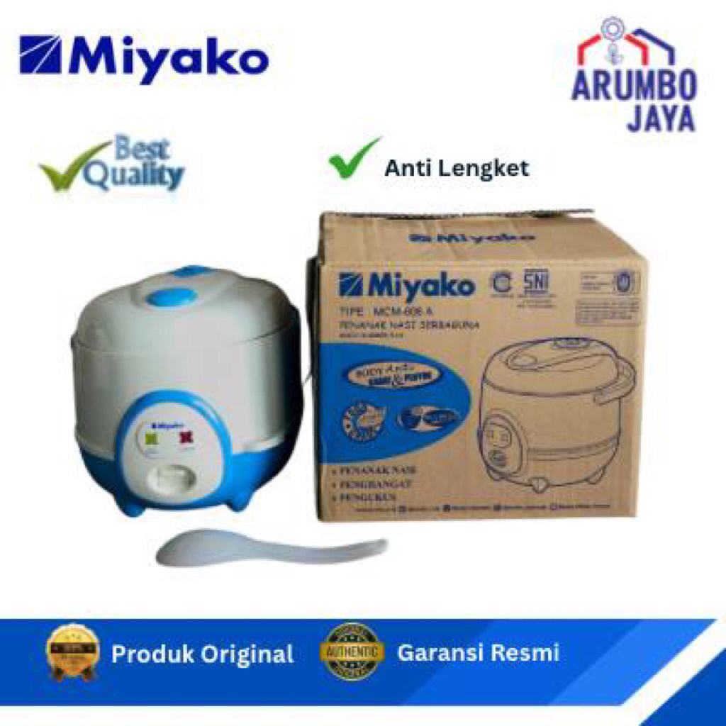 MAGIC COM MIYAKO 606 A GARANSI ELEMEN PEMANAS 5 TAHUN