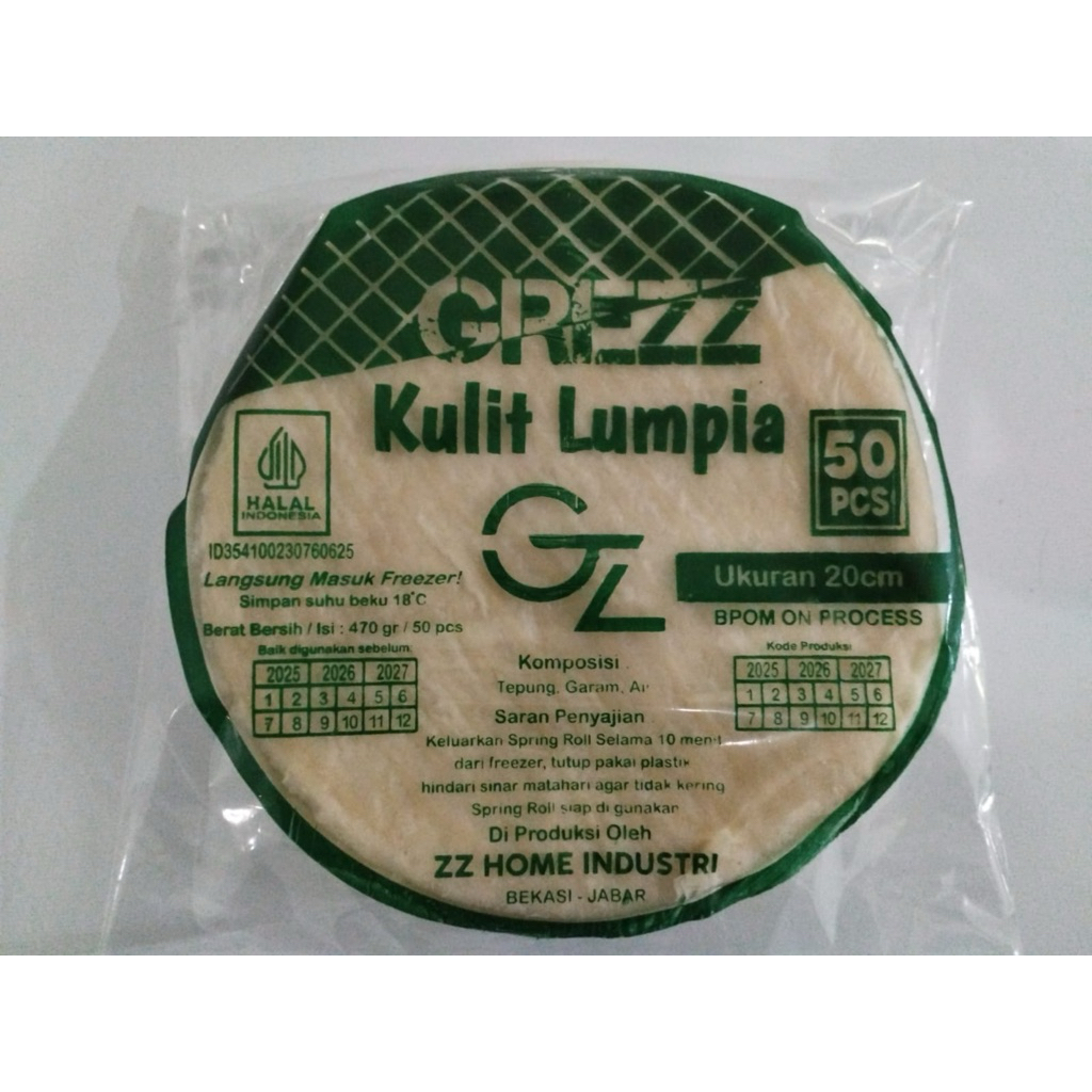 

GREZZ Kulit Lumpia Premium | 1 pack isi 50 lembar | Fresh homemade | Tersedia harga grosir