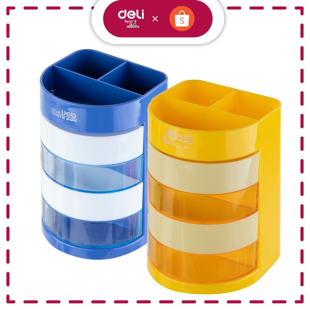 

Deli Tempat Ballpen Desk Organizer 4 laci yang dapat di putar Bahan berkualitas tahan lama E904