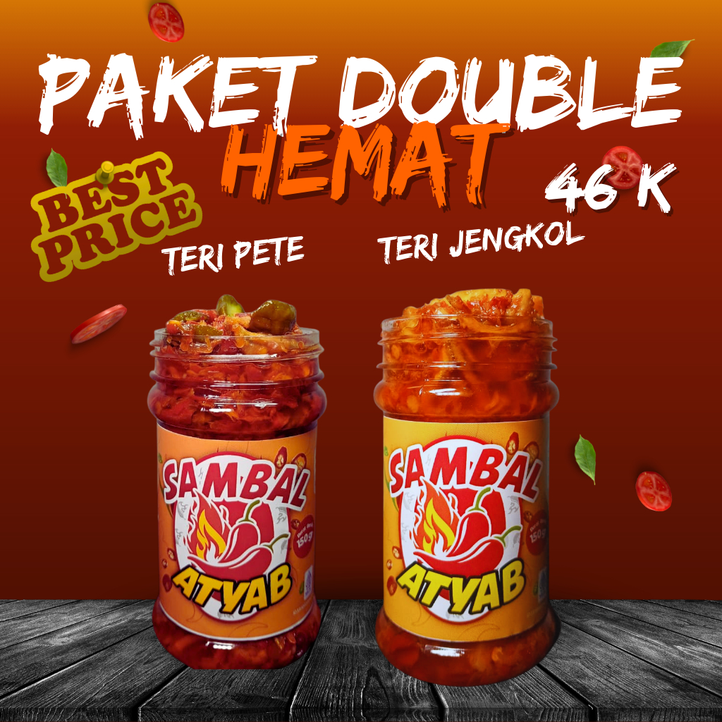 

SAMBAL ATYAB Double Hemat Teri Pete & Jengkol Si Juara Pedas Gurih