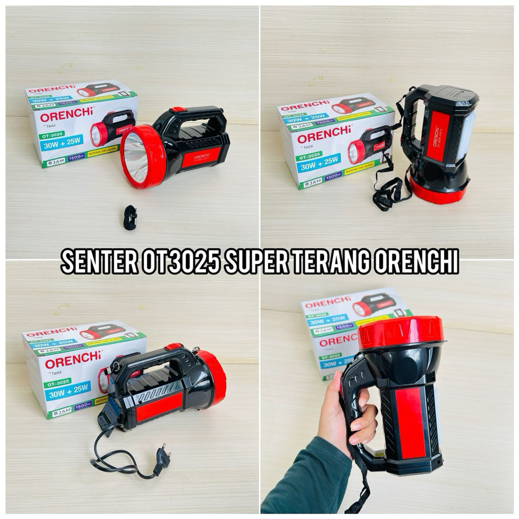 Senter Cas Led Besar Orenchi OT-3025 30W + 25W / Senter Led Cas Jumbo