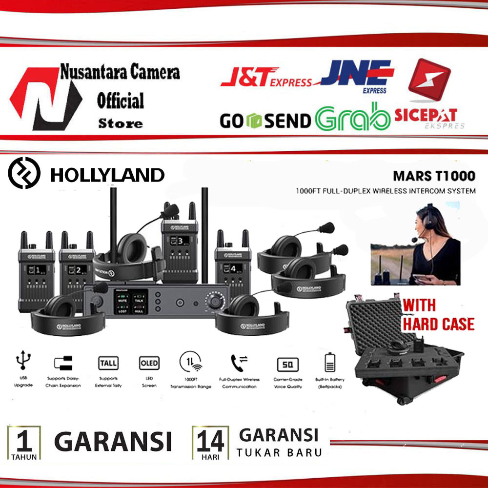 Hollyland Mars T1000 Wireless Intercom Headset Hollyland T 1000 RESMI