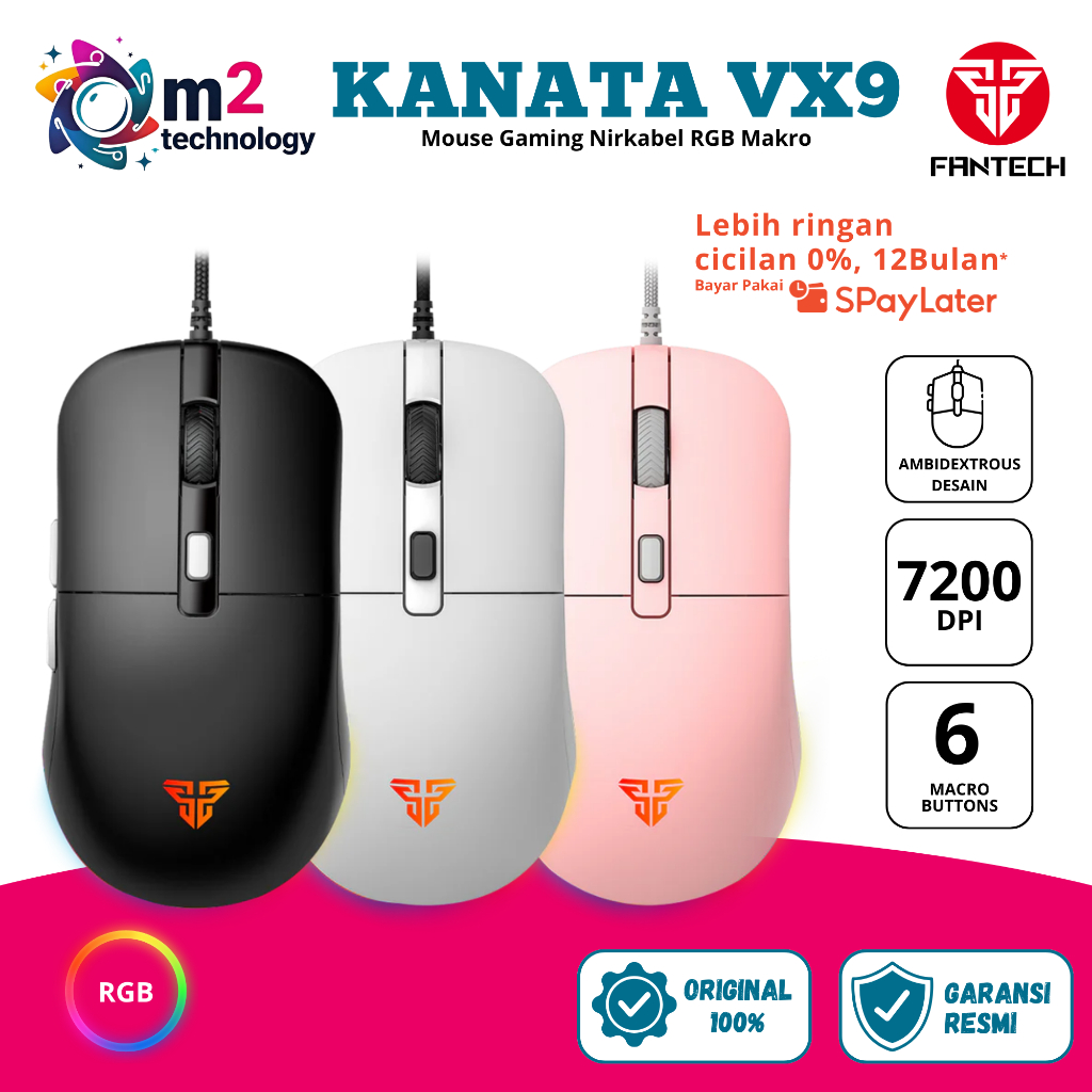 Fantech KANATA Mouse Gaming Wireless RGB Macro VX9
