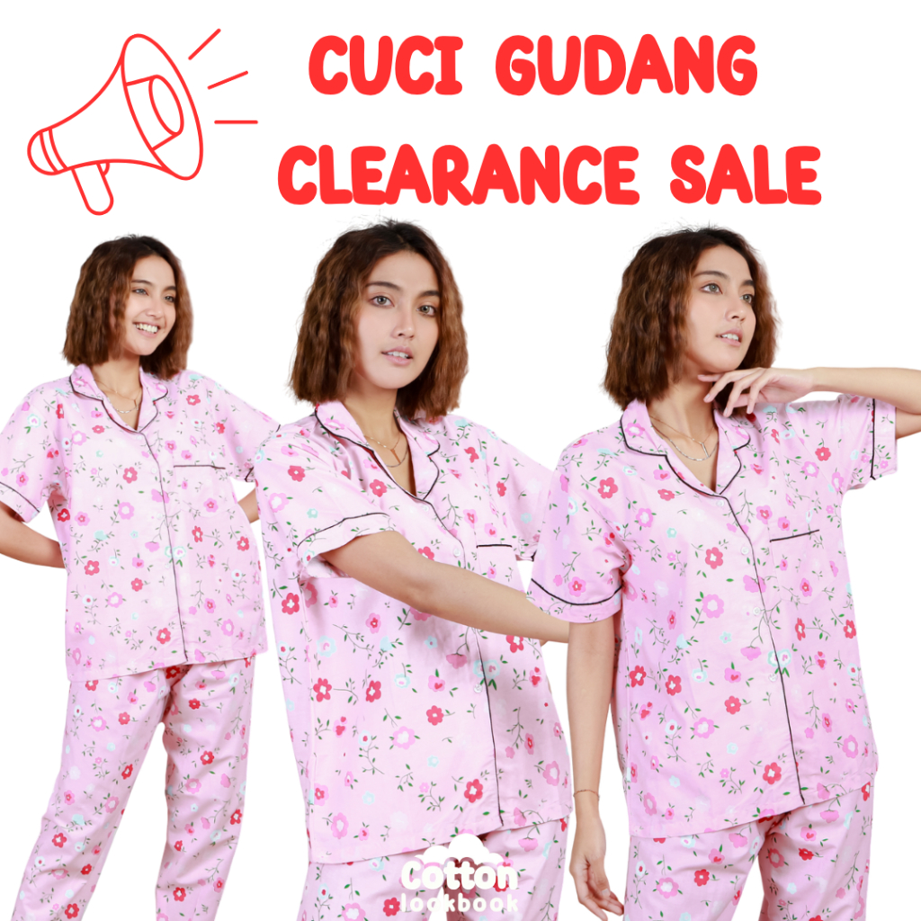 [BEST SELLER] COTTON LOOKBOOK -  PIYAMA DEWASA Baju Pendek Celana Pendek Celana Panjang Rok Daster /