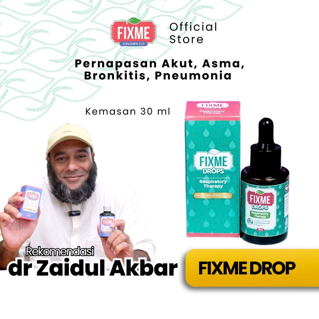 FIXME Drops SUPLEMEN + Rekomendasi dr. Zaidul Akbar Untuk Asma Bronkitis + Kemasan 30 ML
