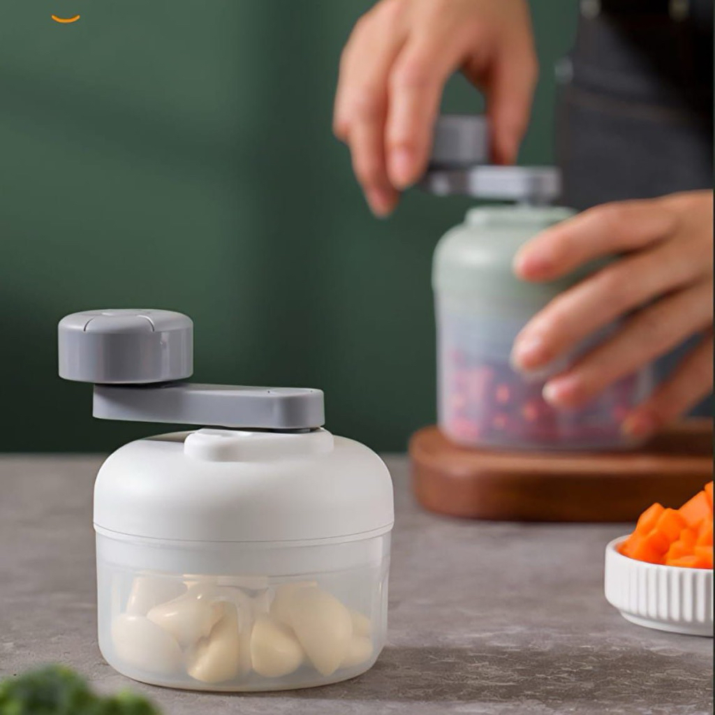 BIG SALE Mini Chopper Blender Portable Gilingan Mini Bumbu dan Daging dengan USB dan Manual Putar