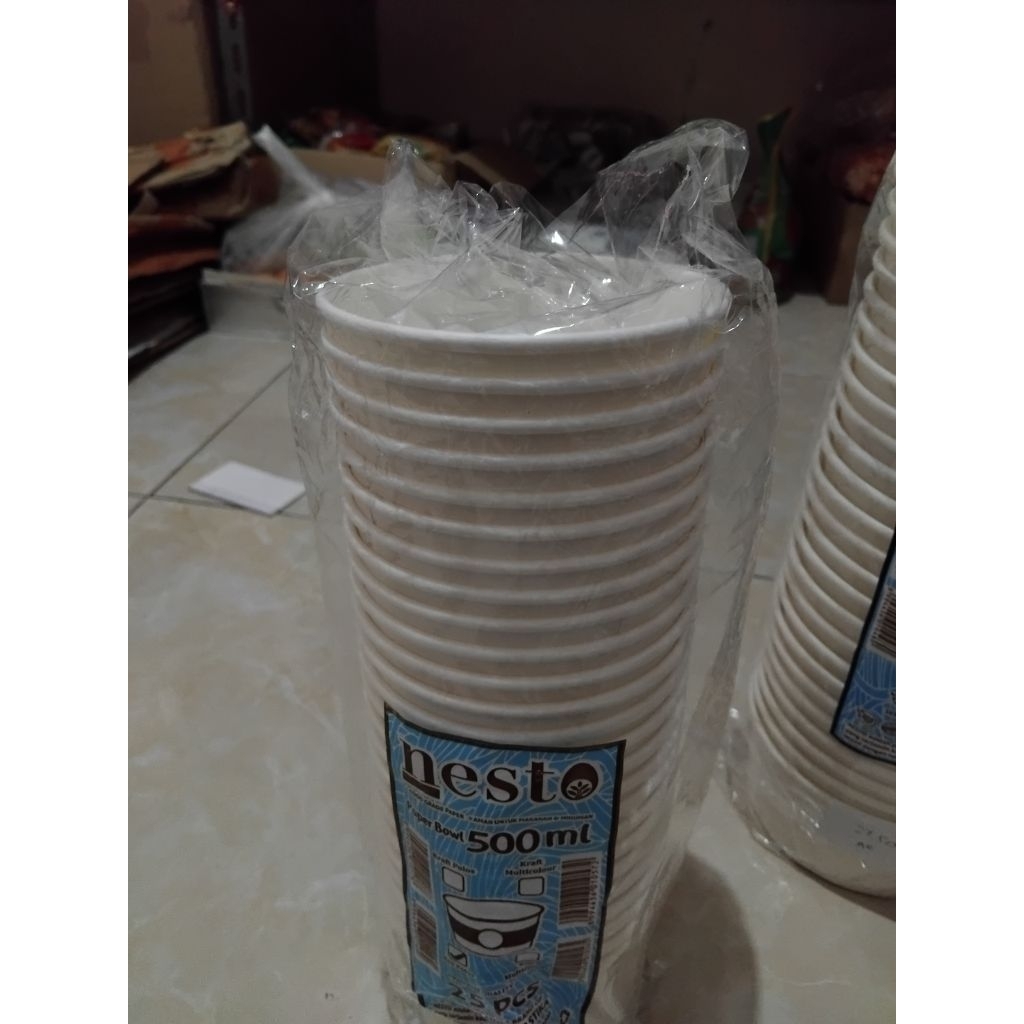 Mangkok Paper Papper Box Wadah Cup Rice Bowl 1 pcs tanpa tutup 500 ml 650 ml