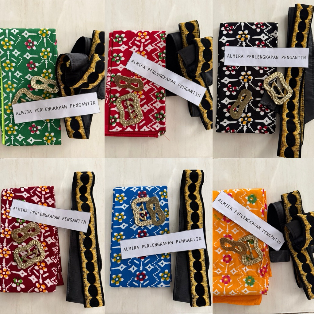 Stagen Batik 2m Paket Sabuk Beskap Sabuk Pinggang Aksesoris Baju Jawa