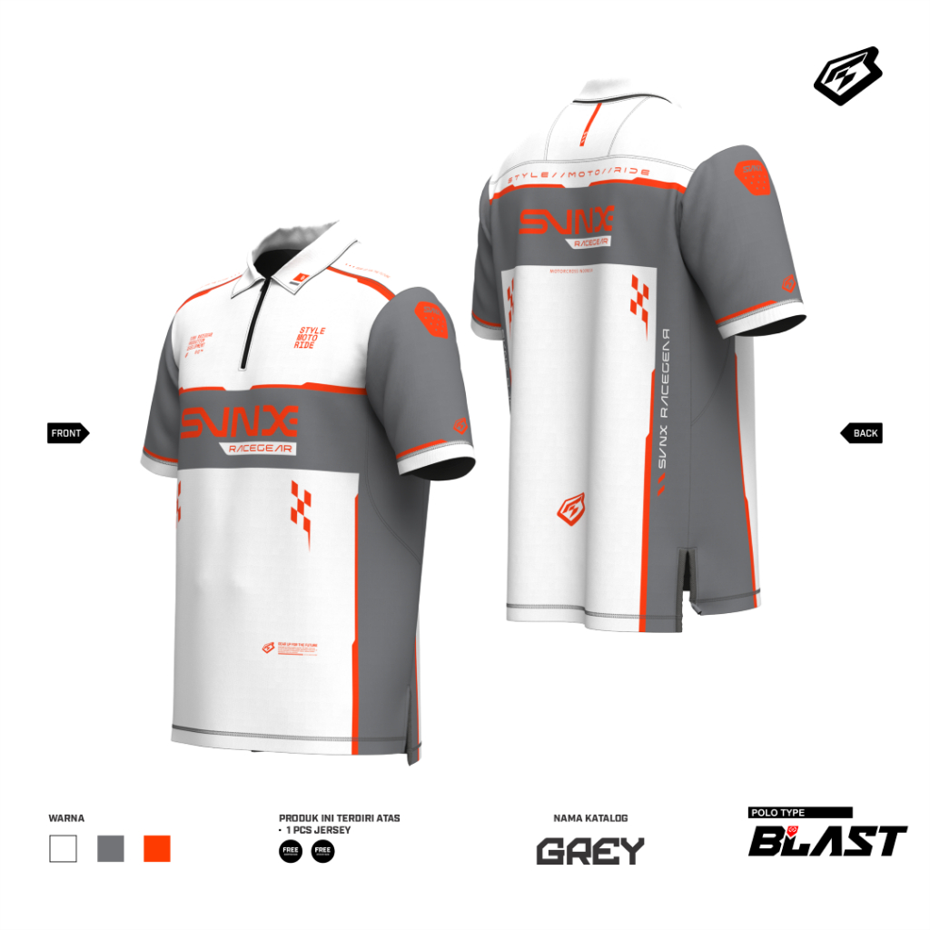 JERSEY POLO PREMIUM / JERSEY POLO BLAST SERIES GREY / JERSEY POLO CREW