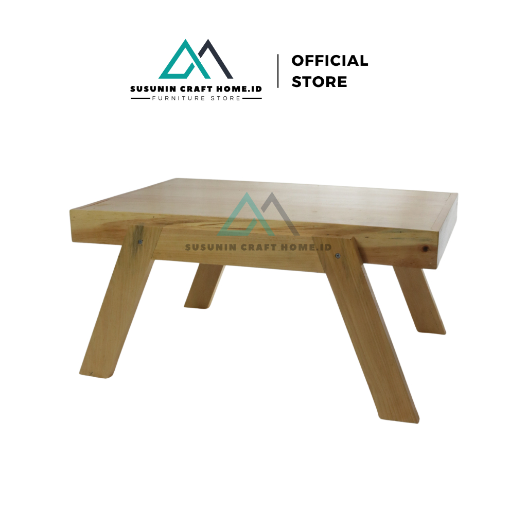 Meja Kayu Meja Belajar Lesehan Kayu Pinus Pines Meja Kecil Serbaguna