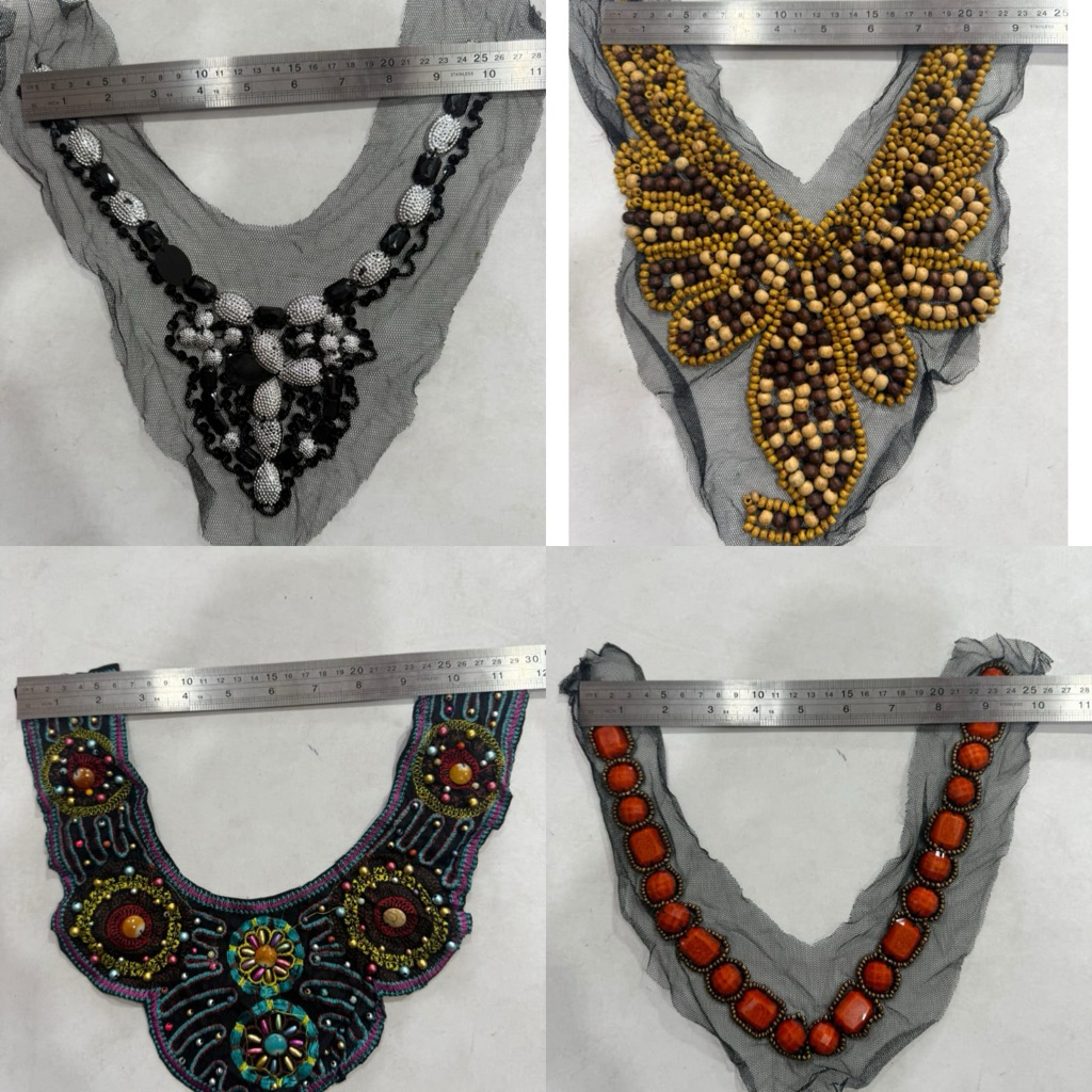 ( 1pcs ) Renda kerah mutiara, Renda leher payet renda kerah