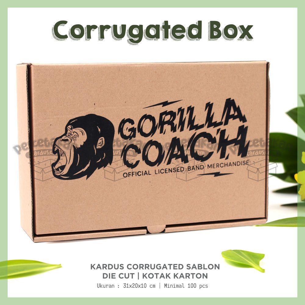 

Sablon / Cetak Kardus Corrugated 31x20x10 CM | Die Cut | Kotak Karton | Box Packing Souvenir Pizza