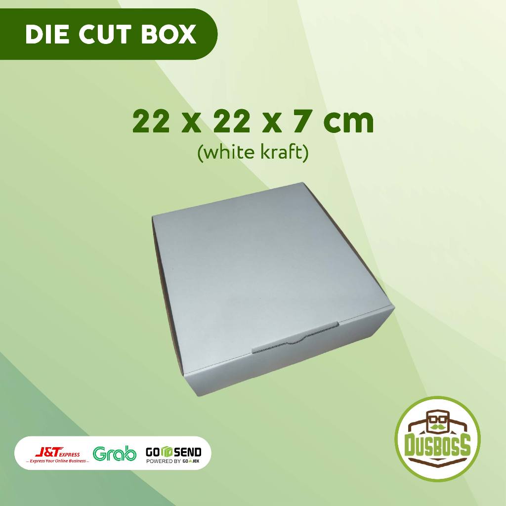 

kardus WHITE KRAFT 22x22x7 cm --Diecut dan easy usage—