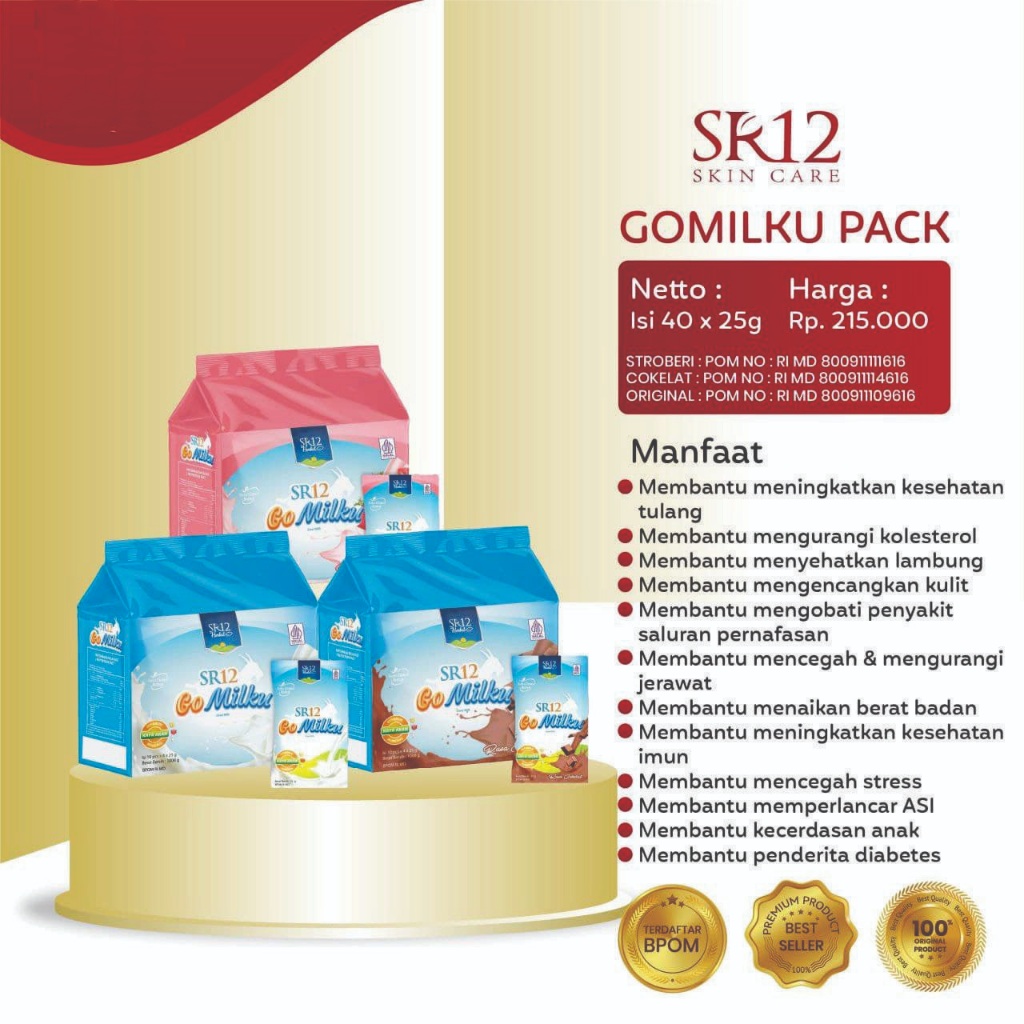 Susu Kambing Etawa Bubuk 1Kg 1000 gr Gomilku SR12 Halal BPOM Premium Sachet Hemat Tawar Tanpa Gula