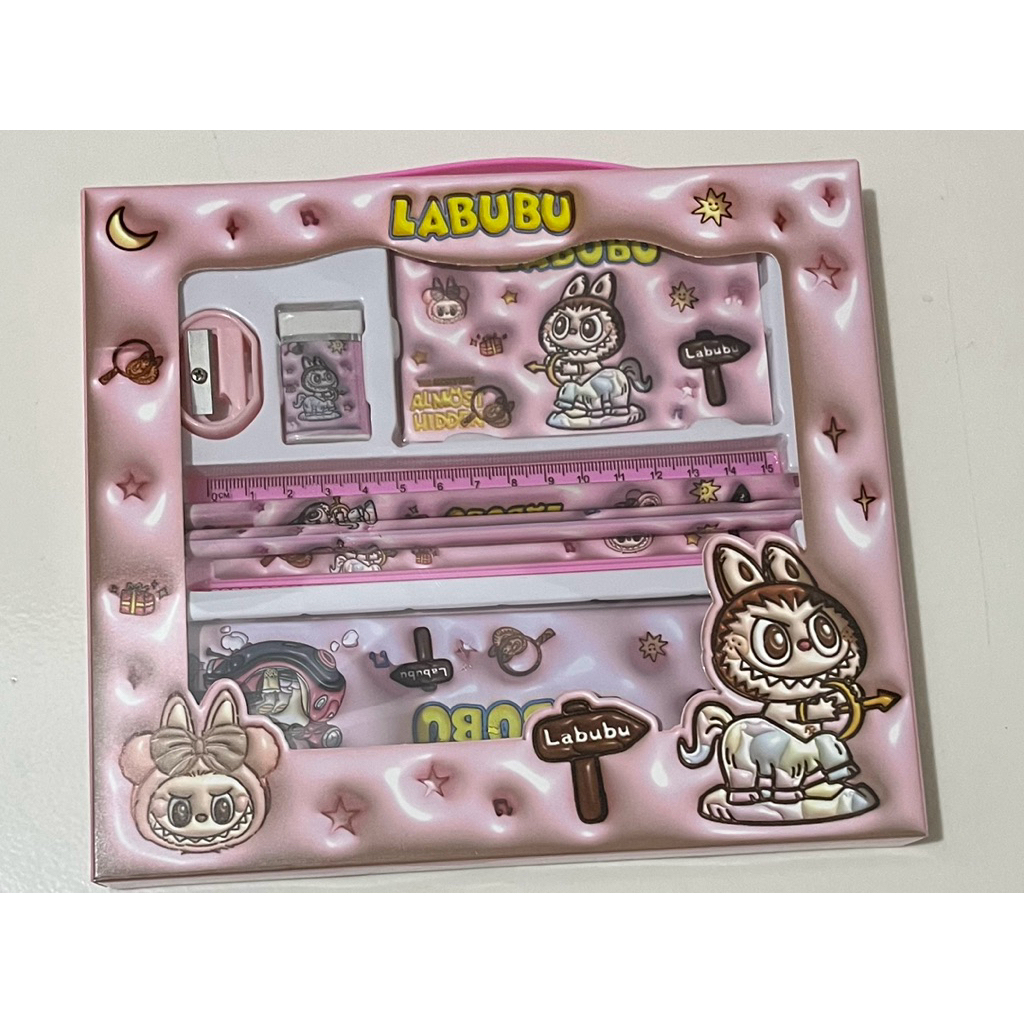 

LABUBU BACK TO SCHOOL SET ATK Stationery set 7pcs Kotak pensil labubu rautan penghapus penggaris set labubu Hadiah unik