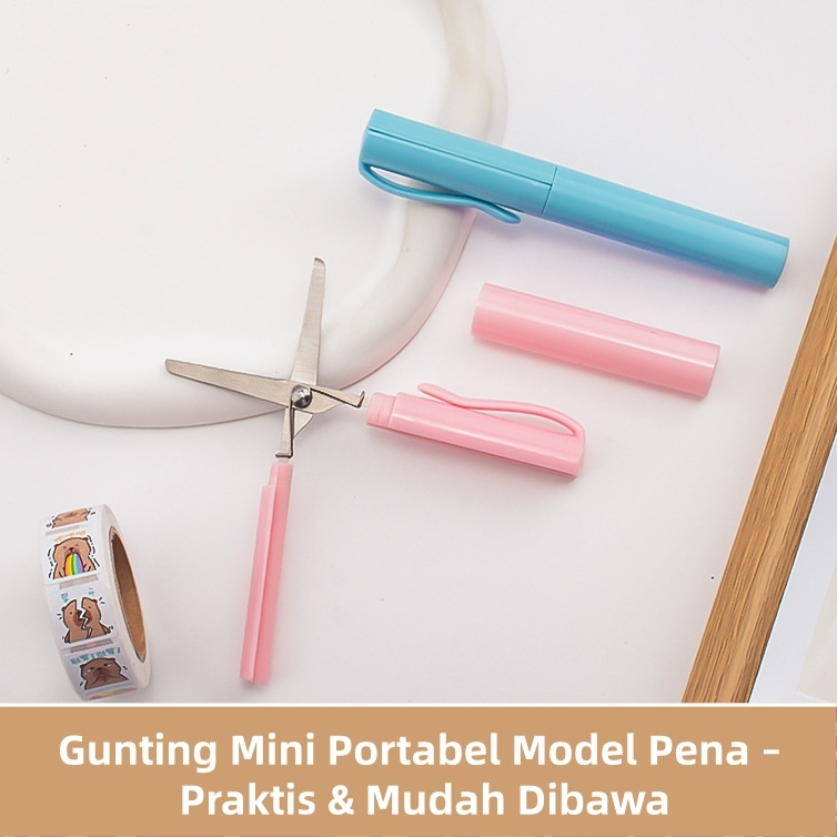 

Mini Gunting Lipat / Portable Scissors / Gunting Kertas Saku / Model Pulpen