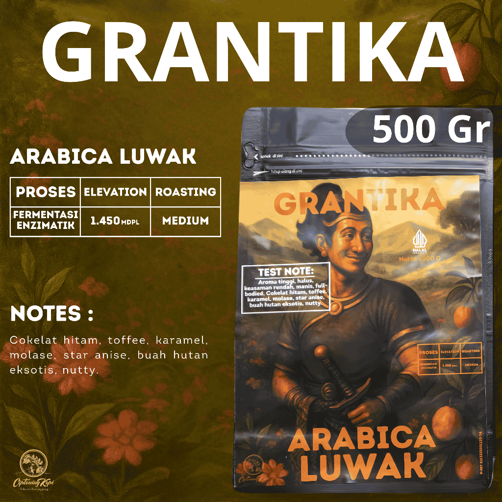 

Kopi Arabica Luwak (Grantika) by Ciptoning Kopi - 500 Gr