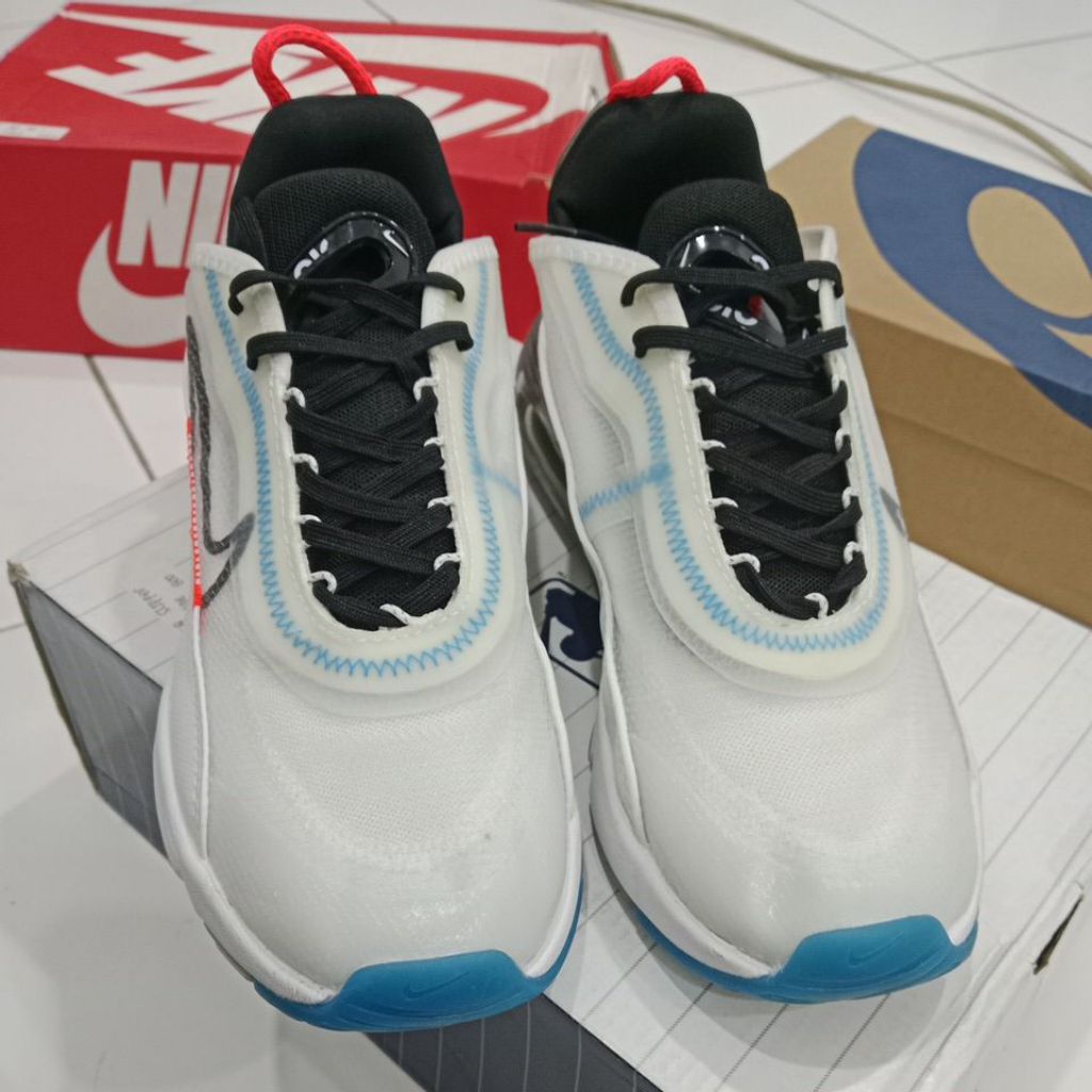 Sepatu Nike Air Max 2090 Original Sneakers Pria Wanita Casual #White/Yellow/Black/Blanc/Jaune/Noir#