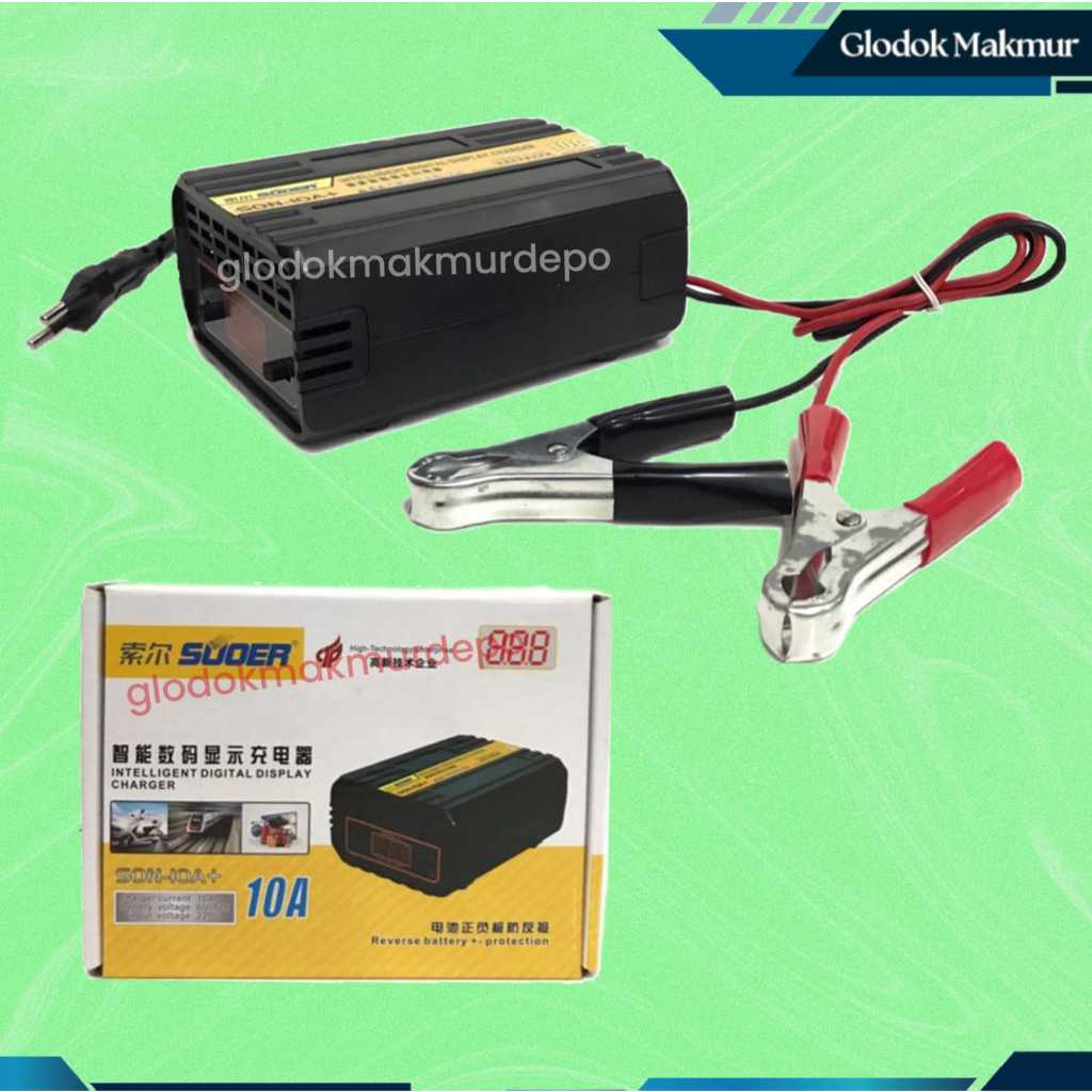CHARGER ACCU 10A CHARGER AKI 10 AMPERE SUOER AUTOMATIS PROTECTOR