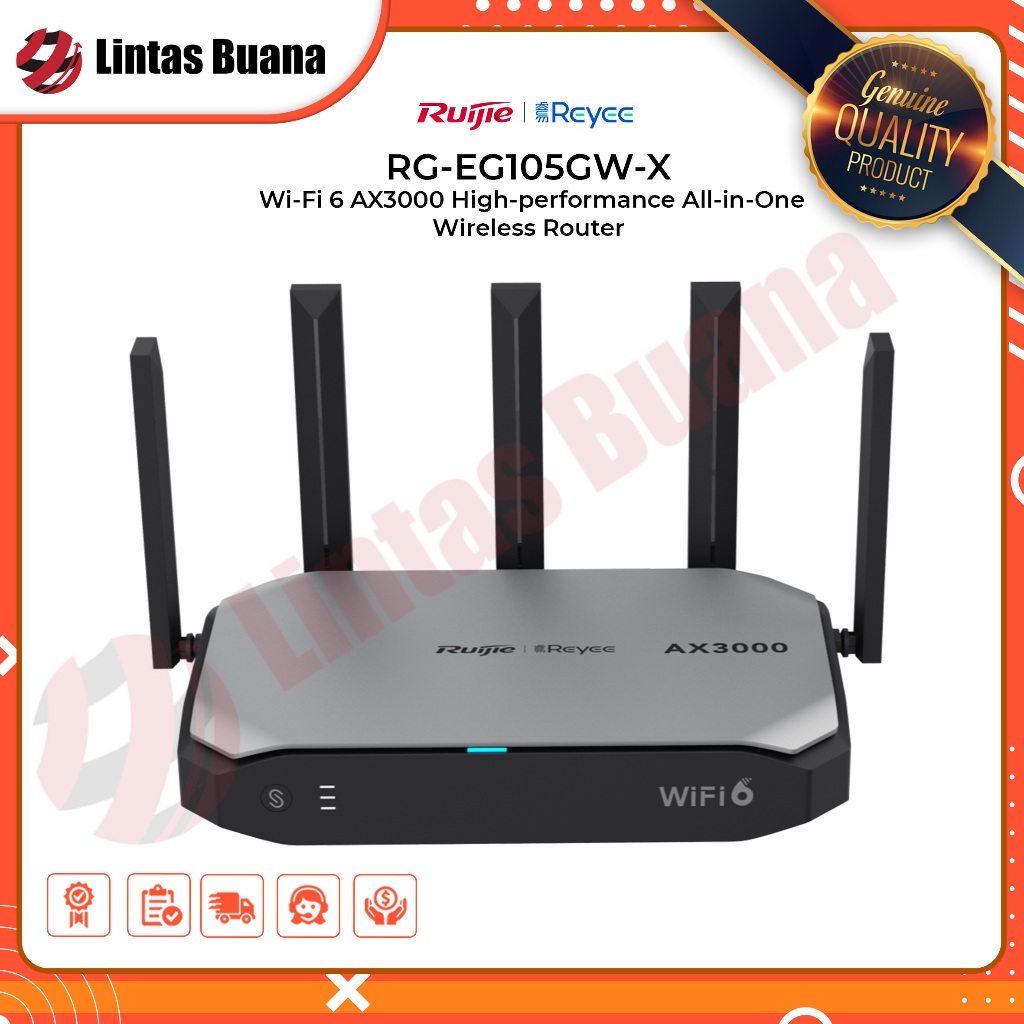 Reyee Wireless Router RG-EG105GW-X Wi-Fi 6 AX3000 High-performance All-in-One