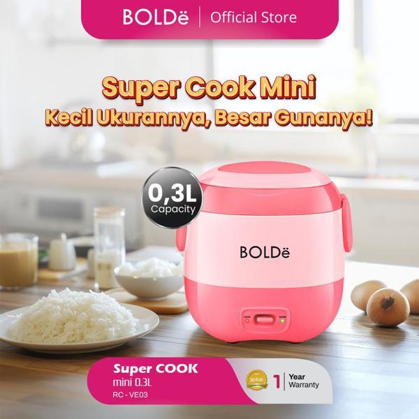 Best Sale Bolde Super Cook Mini 0.3L Rice Cooker Portable Anti Lengket Bpa Free Cocok Mpasi Anak Kos