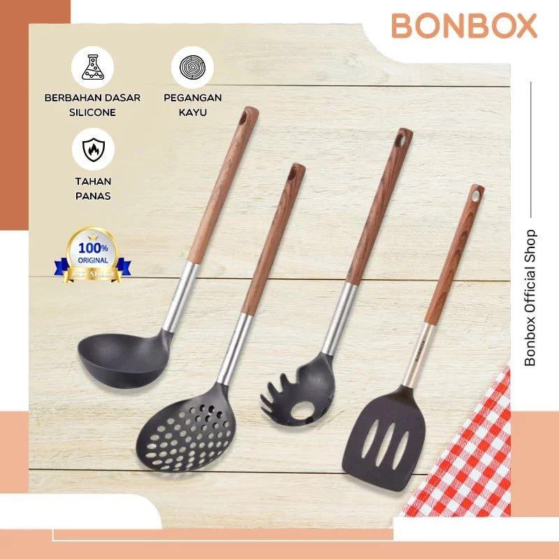 Peralatan Masak Gagang Kayu / Spatula Masak / Alat Penggorengan