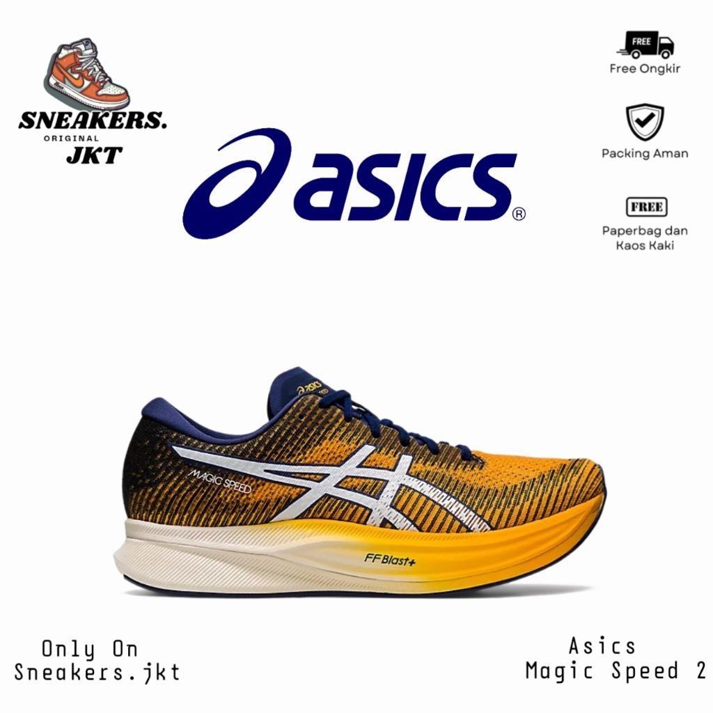 Sepatu Running Asics Magic Speed 2 Amber/White Men's Original