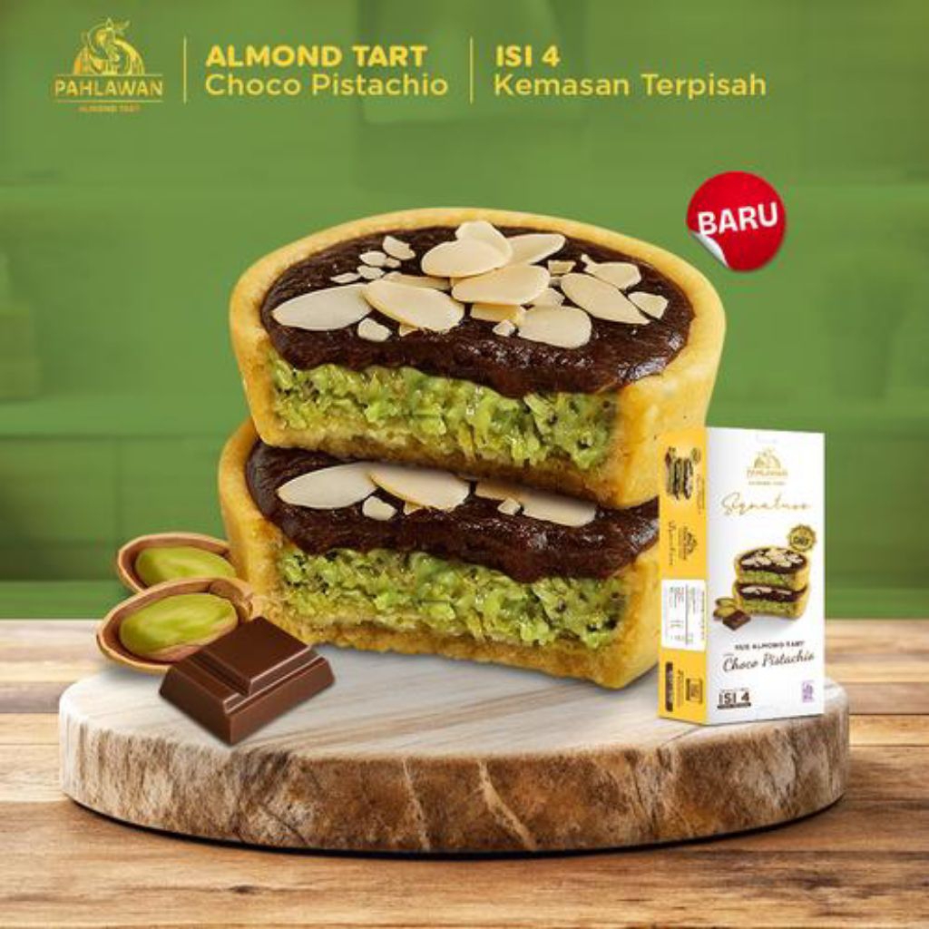 

Almond Tart Pahlawan Choco Pistachio Kunafa