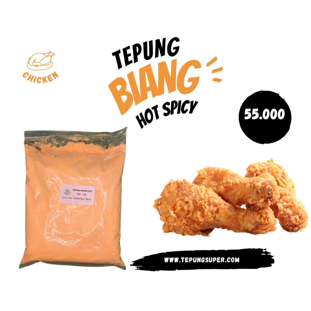 

Tepung Biang Hot Pedas | Kemasan 1 Kg | Tepung Bumbu Fried Chicken Renyah, Gurih, Pedas Nikmat