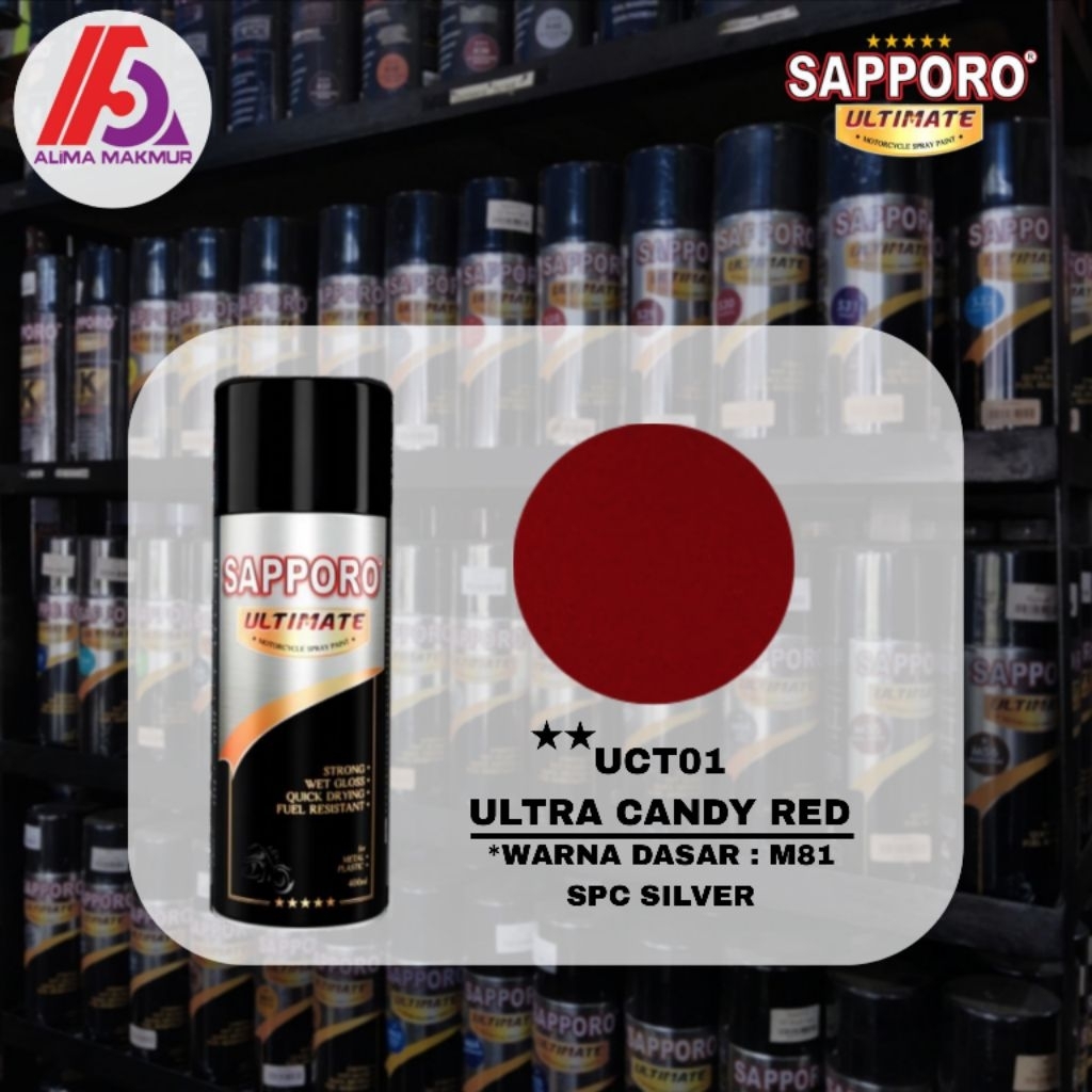 Sapporo Ultimate UCT01 Ultra Candy Red / Pilok Pilox Candy Red / Pilok Merah Candy Candi / Cat Candy