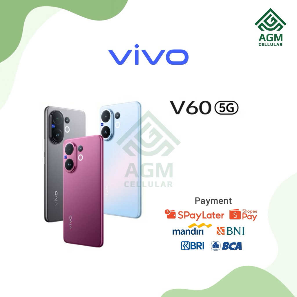 HANDPHONE VIVO V60 5G RAM 12GB/512GB | 12GB/256GB | 8GB/256GB (Spotlight Gray, Dancing Blue, Festive
