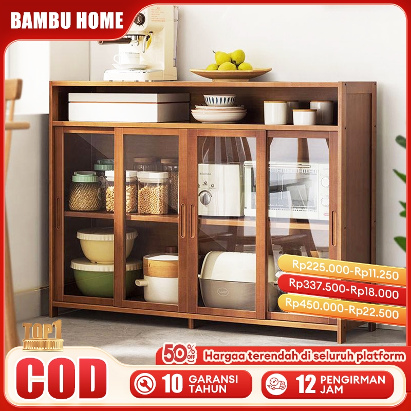 Lemari dapur multifungsi lemari piring lemari penyimpanan lemari berkapasitas besar tahan air