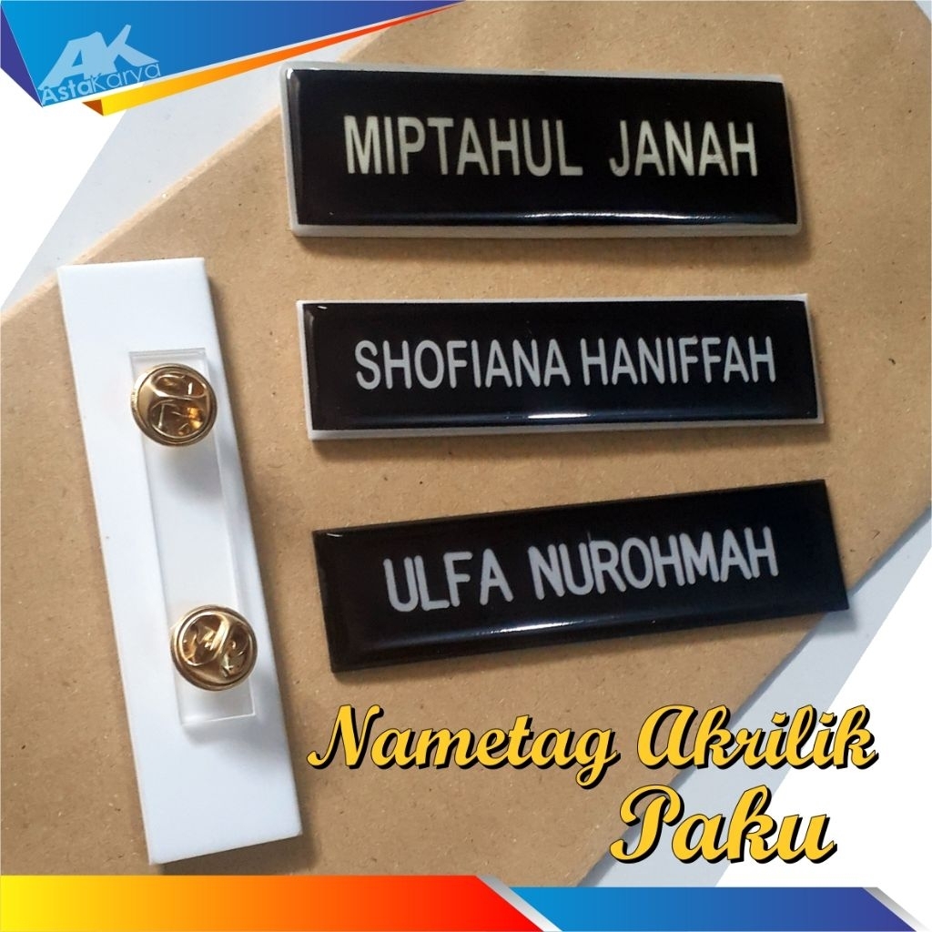 

Nametag / Papan Nama tusuk paku