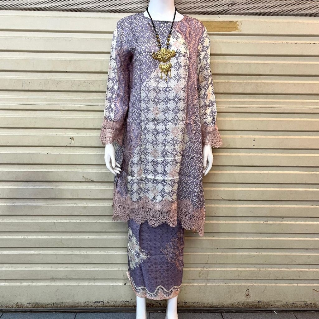 Setelan Tunik Batik Viscose/Setelan Batik Viscose Tuni Lace/Setelan Wanita/Tunik Lace