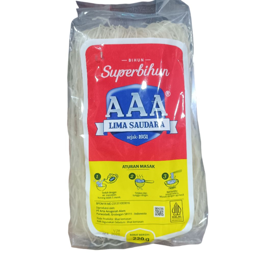 

Bihun Beras AAA Lima Saudara 220gr Superbihun