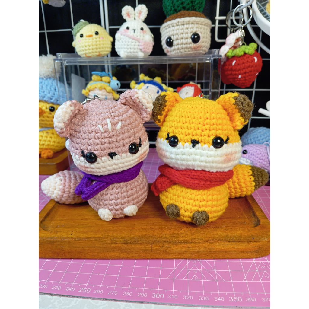 Fox Couple Keychain Amigurumi