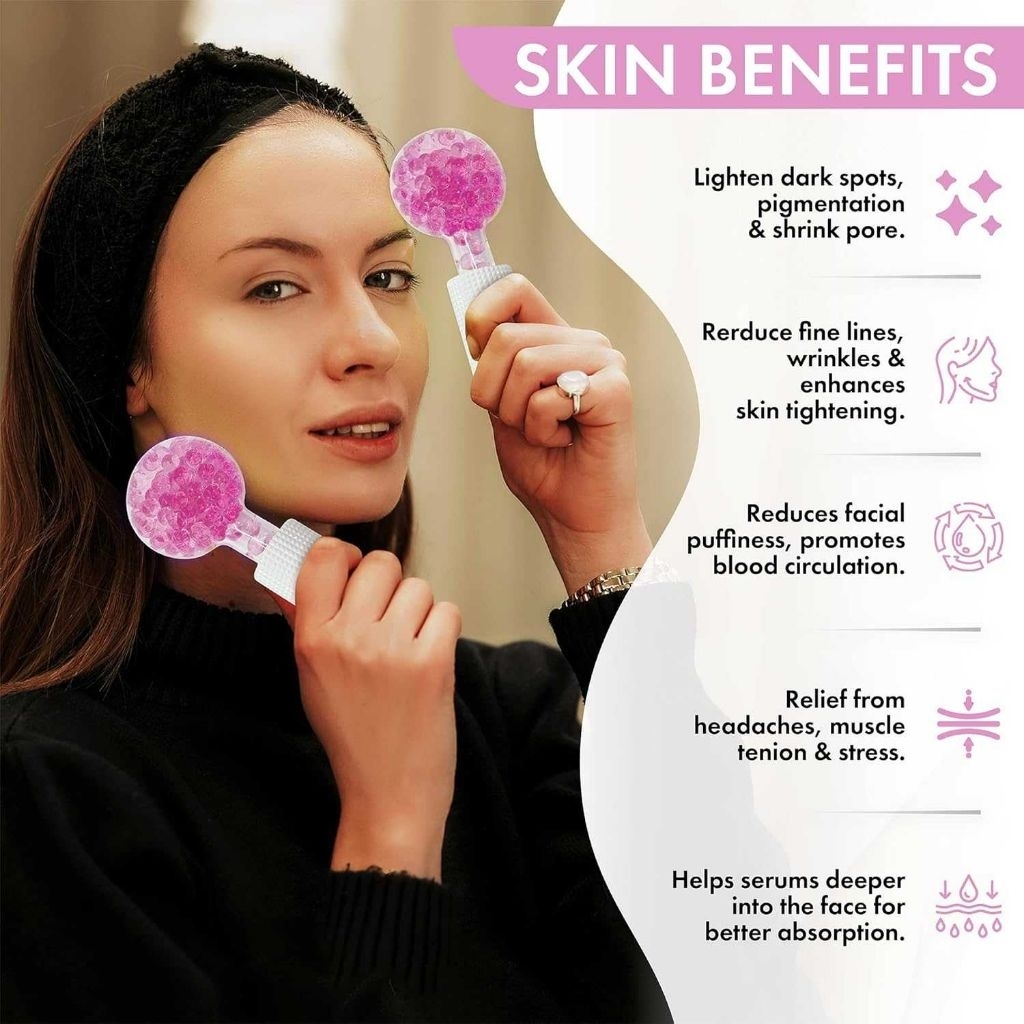 Ice Ball Bola Pijat Wajah Kantong Mata Face and Eye Massage Ice Wave Crystal Ball Beauty Salon 2 PCS