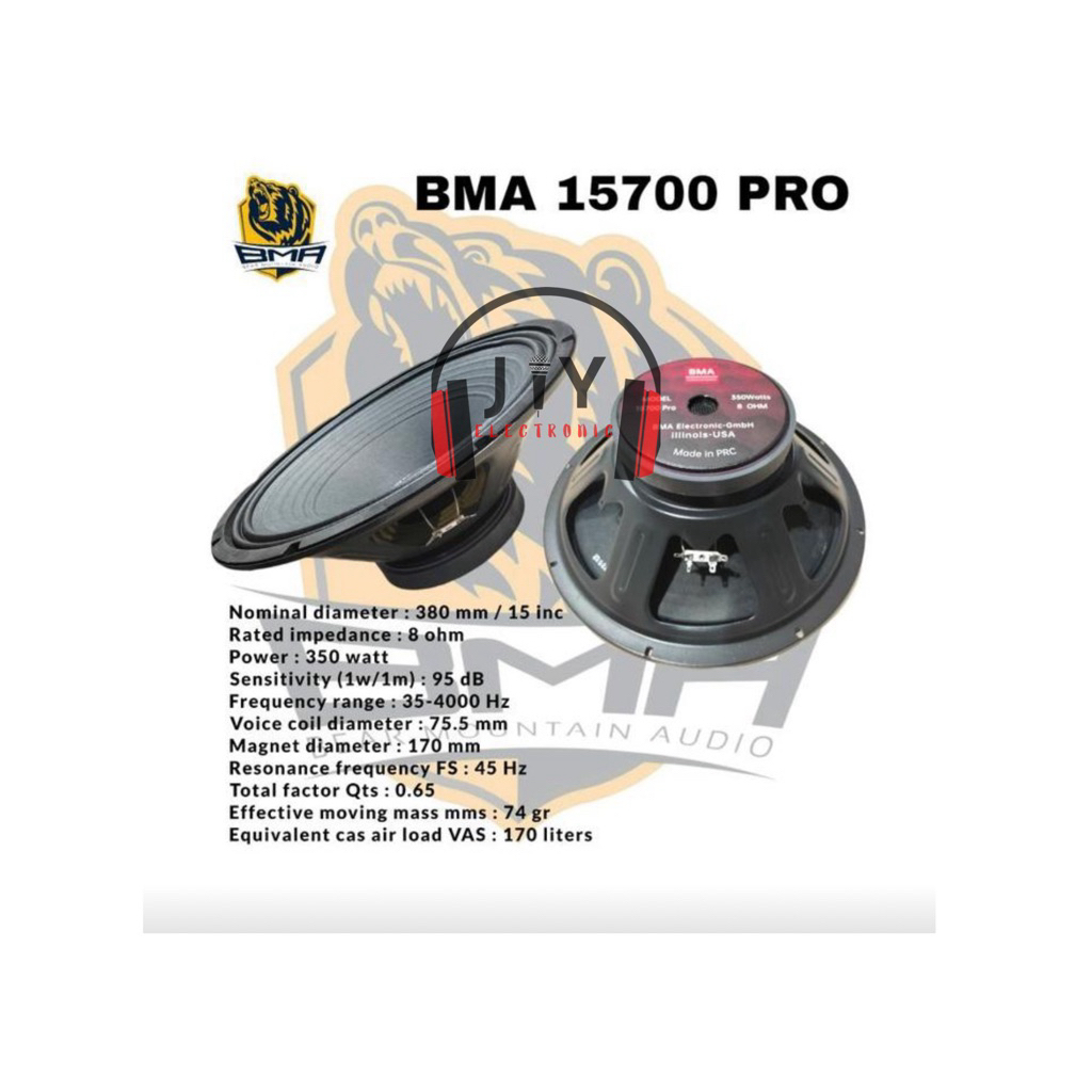 Speaker BMA 15 inch 15700 Pro 15700Pro Speaker Komponen BMA