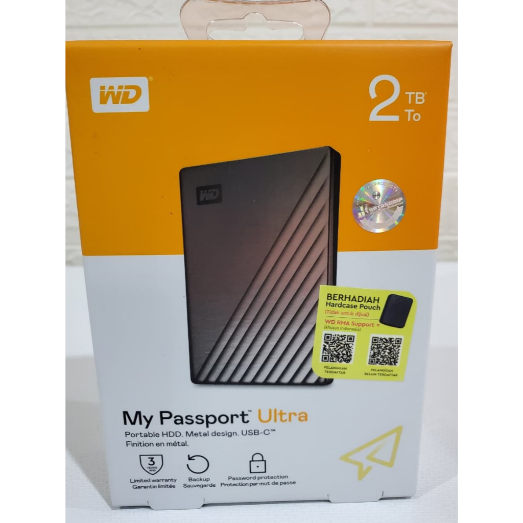 Hardisk Eksternal WD My Passport Ultra 1TB/ 2TB Metal Design USB TYPE C Garansi Resmi
