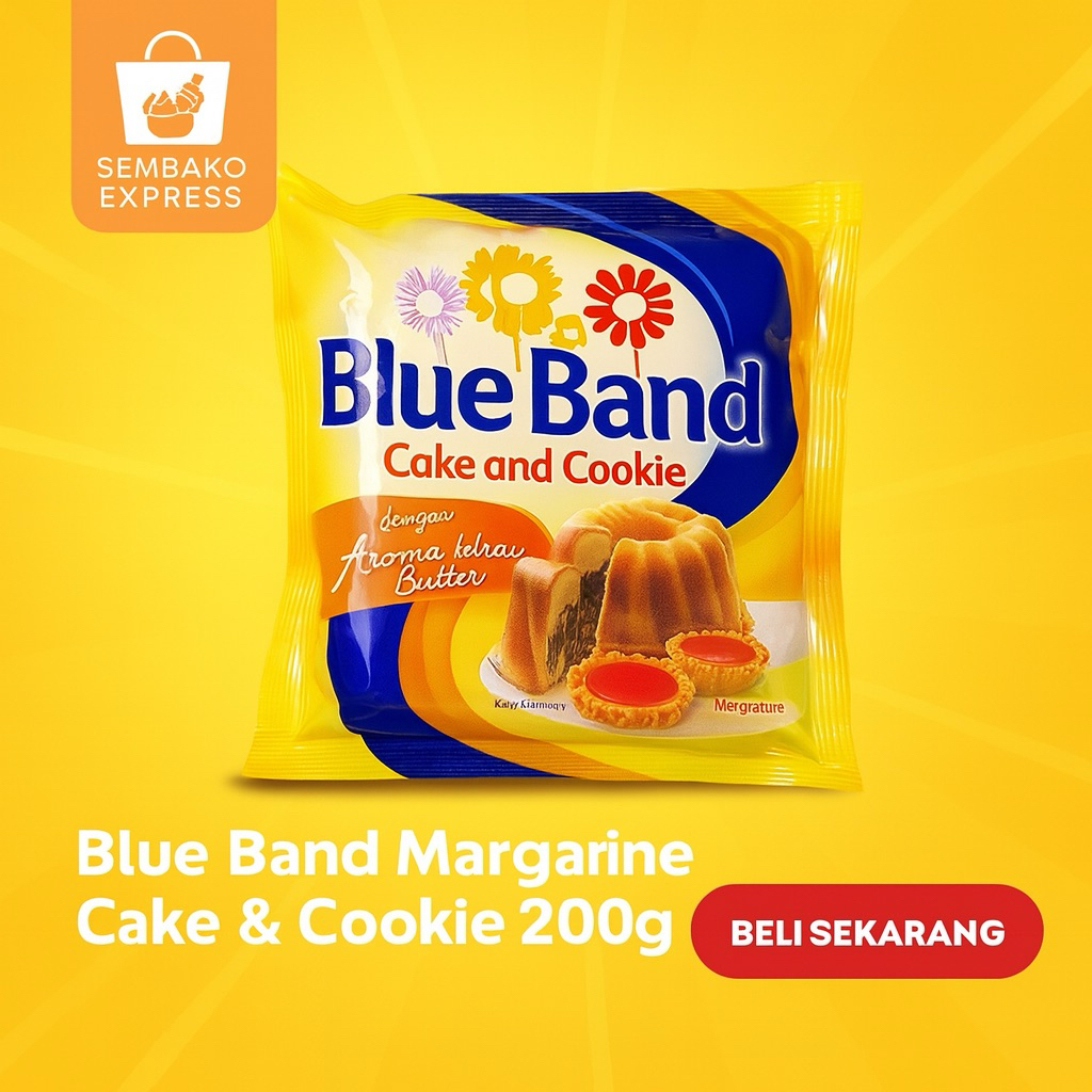 

Blue Band Cake & Cookie 200g – Margarin Lembut Beraroma Butter, Spesial untuk Kue & Cookies
