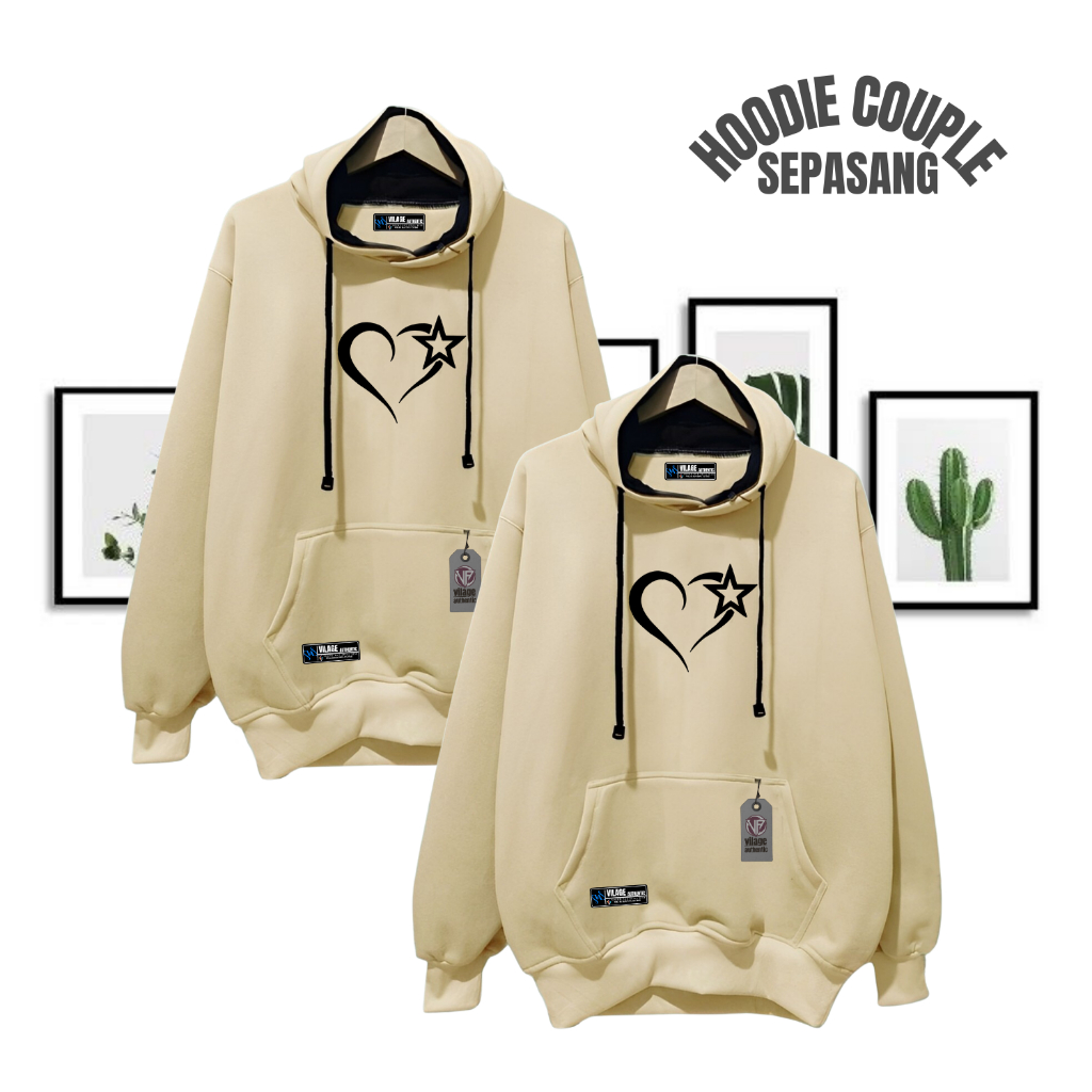 (Bisa COD)Sweater Couple Pria Wanita / Switer Hoodie Couple Love Bintang Switer Couple Pasangan Swit