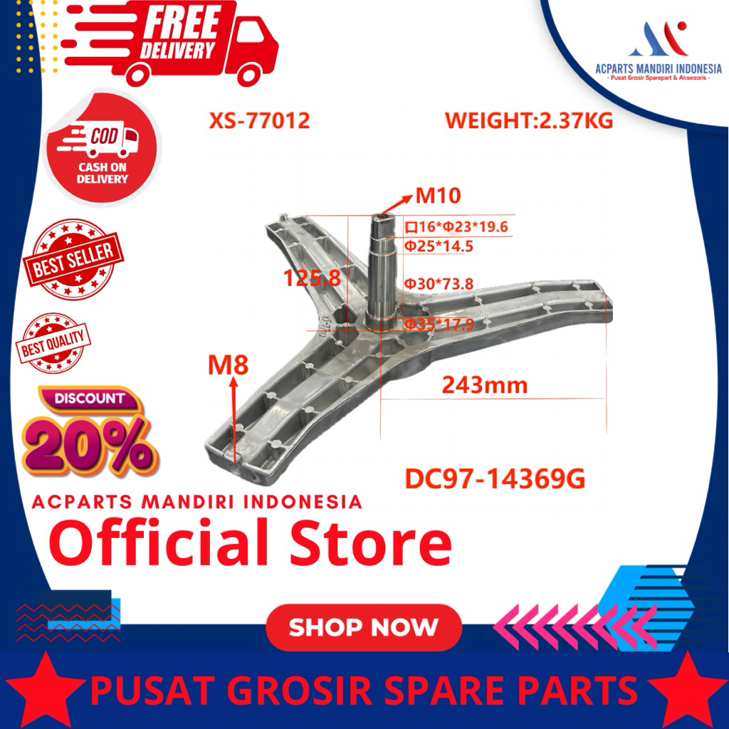 SAMSUNG DC97-14369G ( Front Loading ), Spider drum / segitiga tabung mesin cuci samsung front loadin